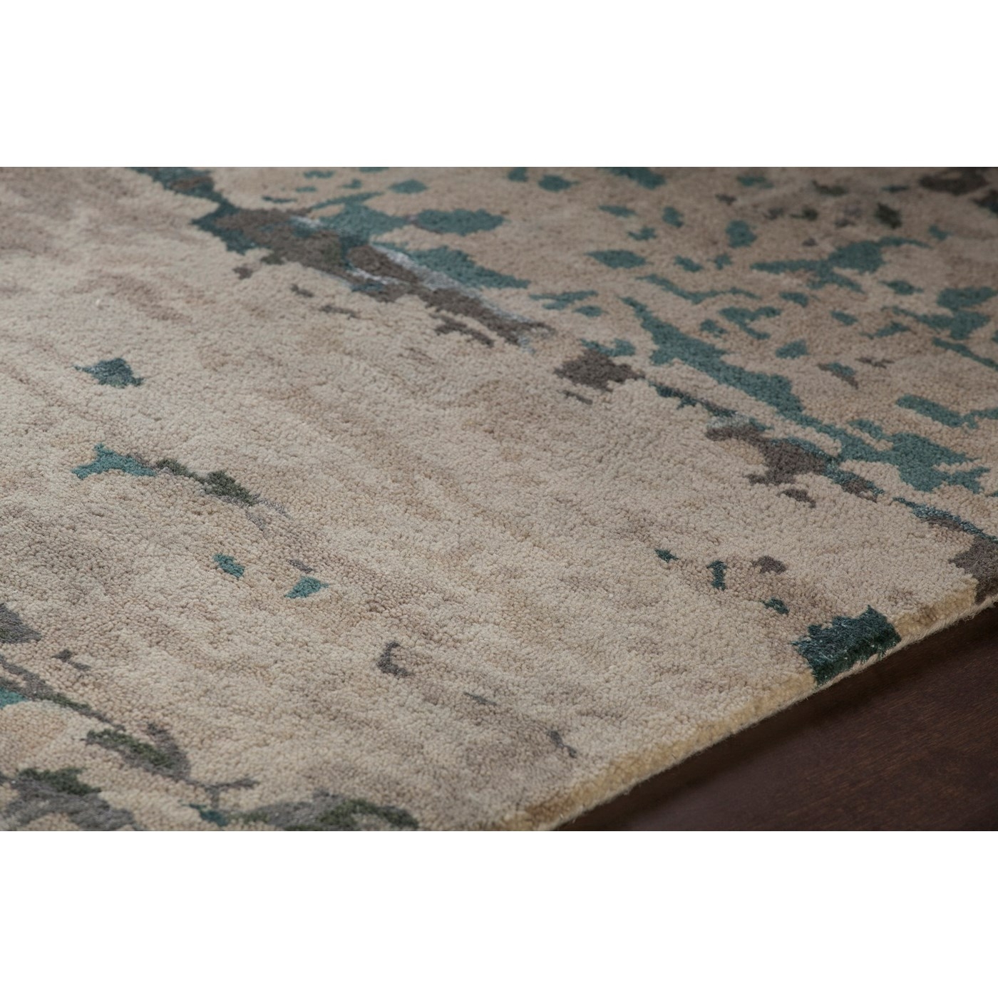 Rupec Wool/Viscose Rectangular Handmade Rug, Composition 8