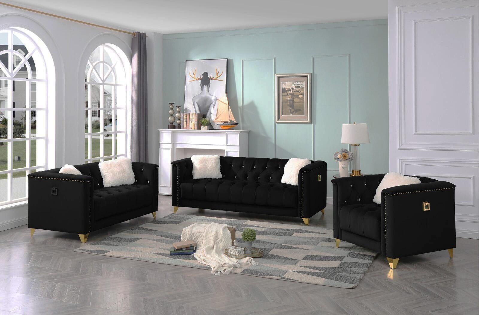 Russell Tufted Velvet Living Room Set