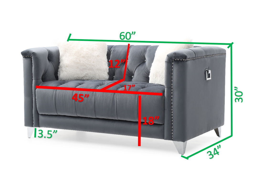 Russell Tufted Velvet Loveseat