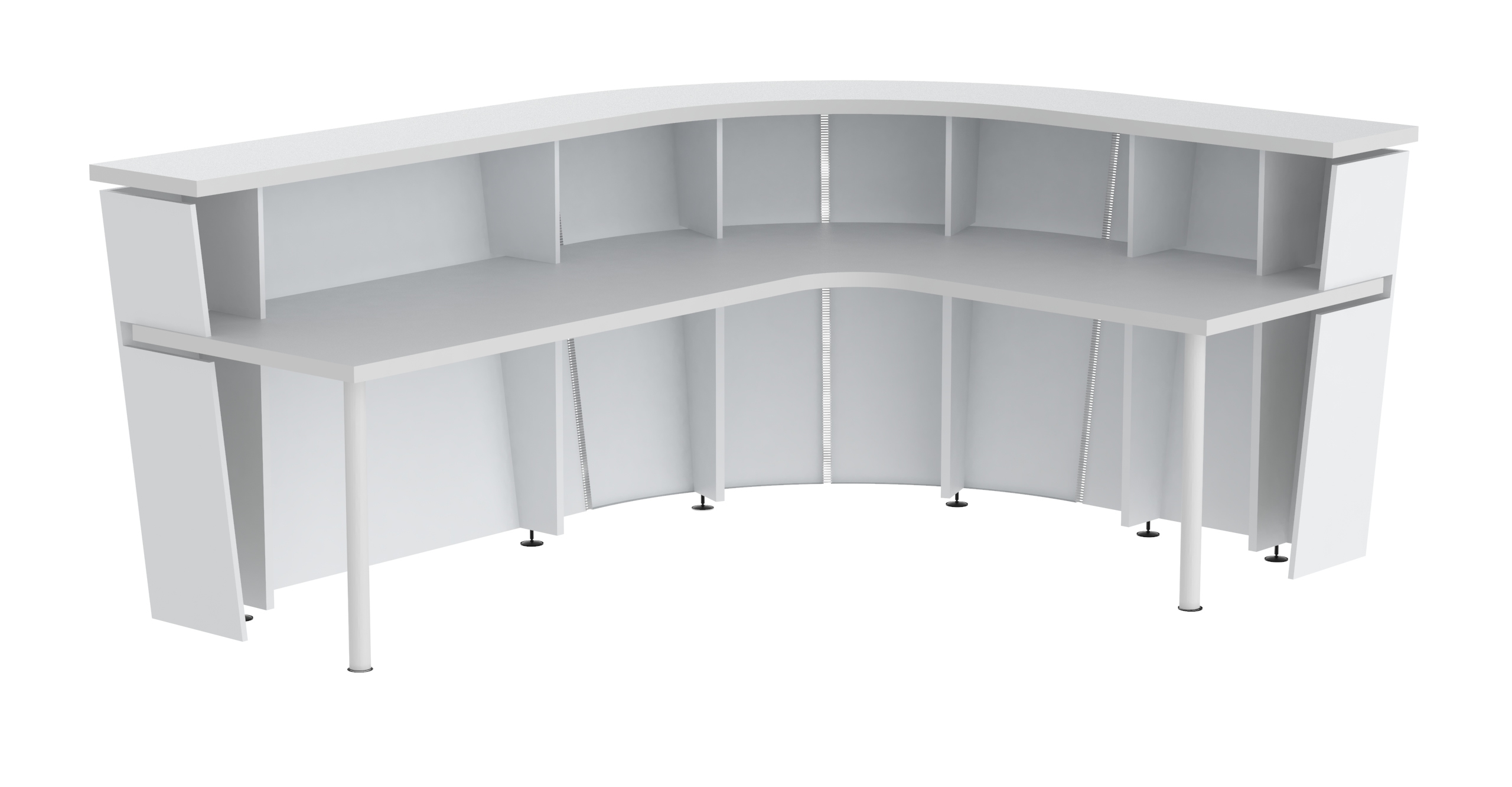 Tera 102" J-Shape Reception Desk Storage