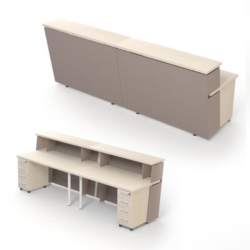 Kansole Tera 118" Straight Reception Amber Oak Desk Back