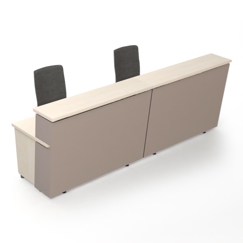 Tera 118" Straight Reception Amber Oak Desk