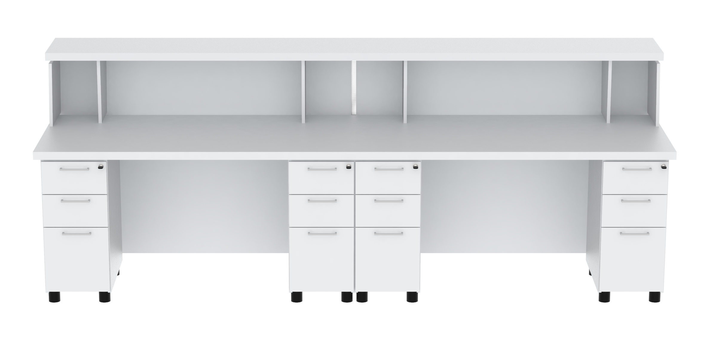 Tera 118" Straight Reception White Desk