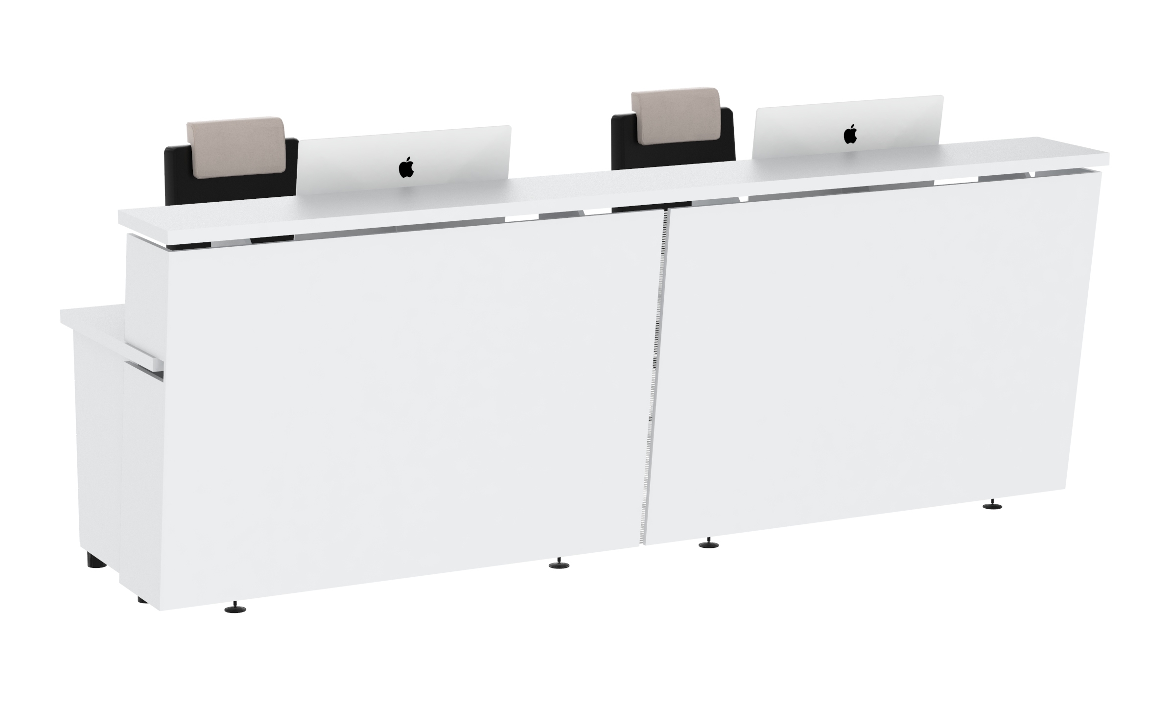 Tera Straight Reception White Desk by Kansole