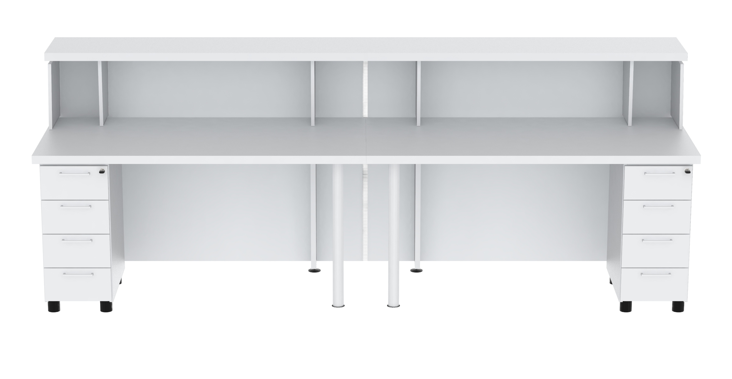 Tera 118" Straight Reception White Desk by Kansole