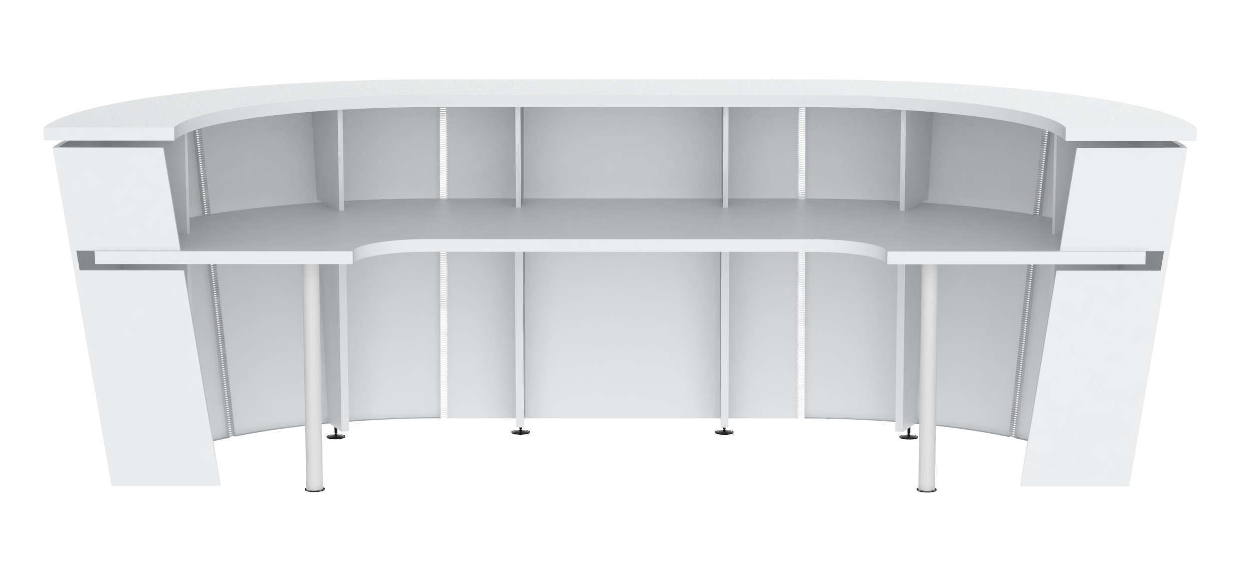 Tera 132" U-Shape White Reception Desk Work Space