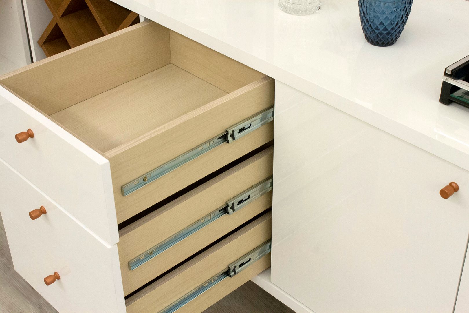 Utopia 63.38-inch Wide MDF Dresser w/3 Drawers, 2 Doors & 1 Open Shelf