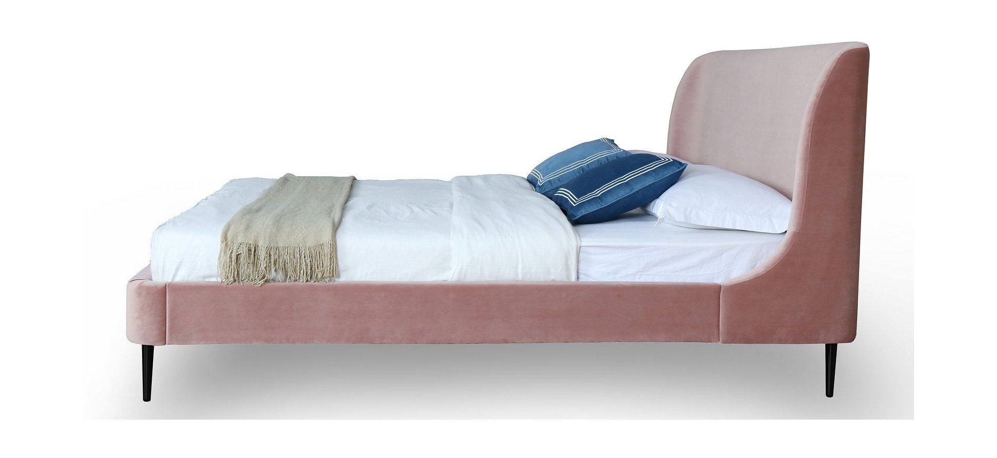Heather Velvet Platform Full Size Bed