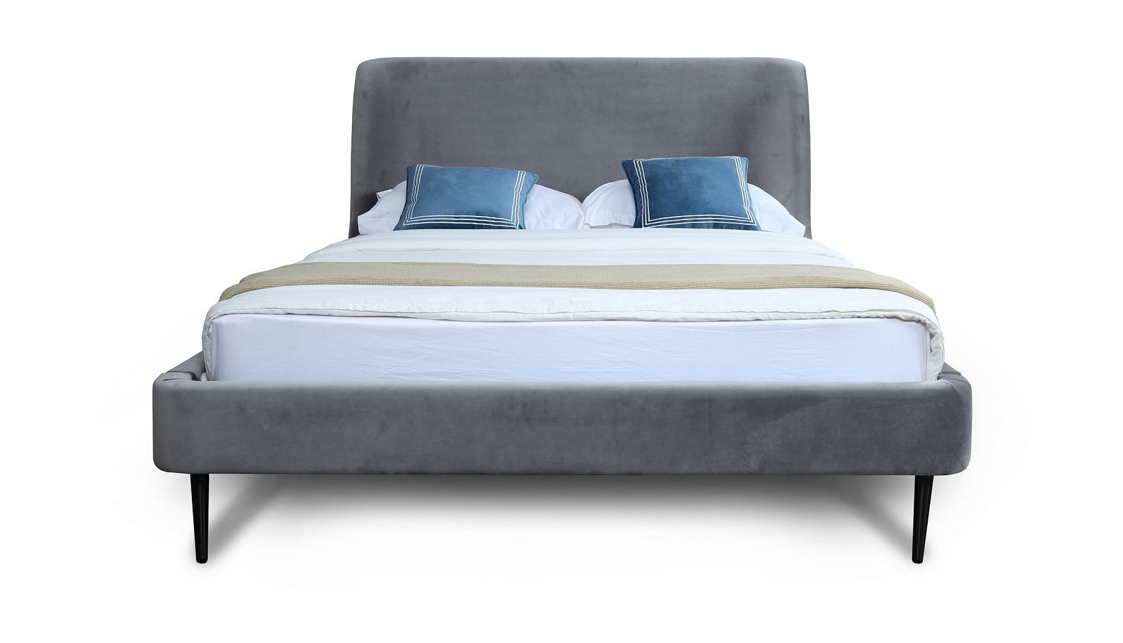 Heather Velvet Platform Full Size Bed
