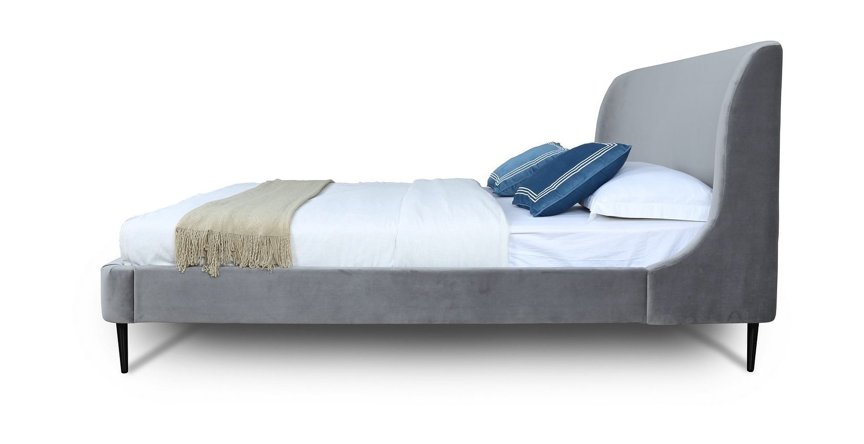 Heather Velvet Platform Full Size Bed