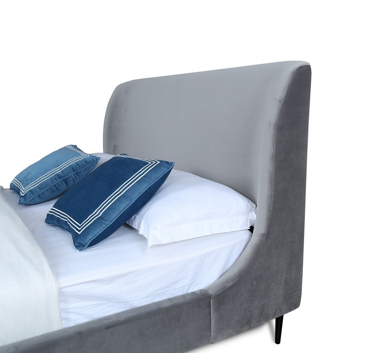 Heather Velvet Platform Full Size Bed