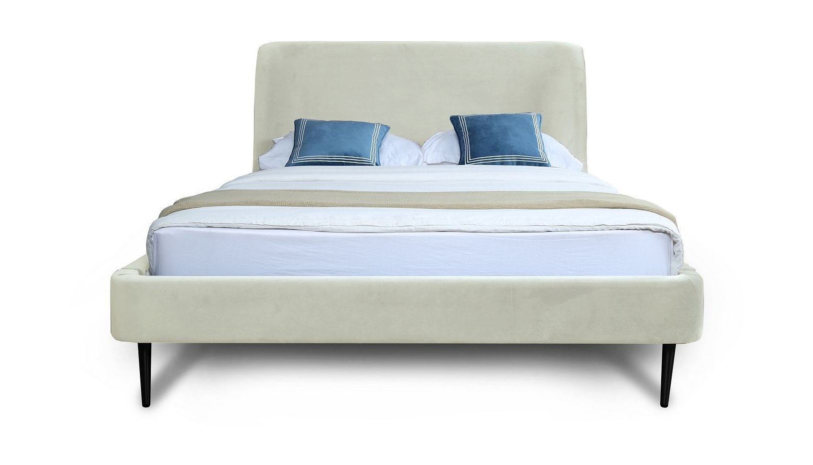 Heather Velvet Platform Queen Size Bed
