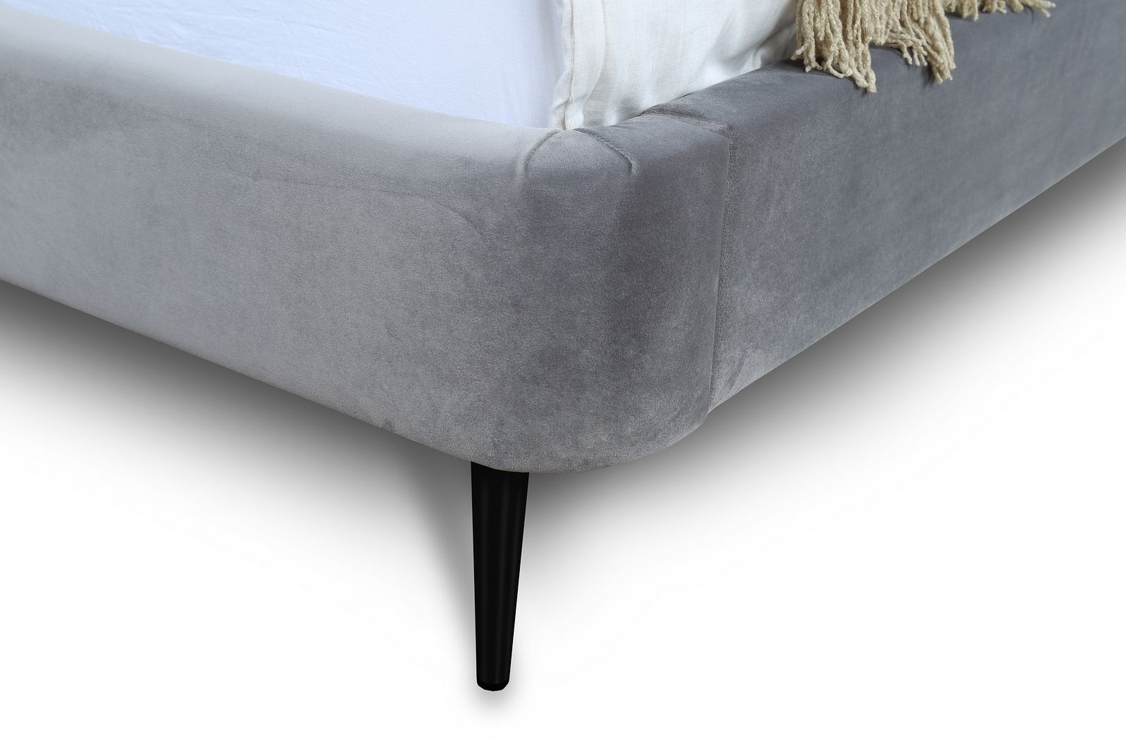 Heather Velvet Platform Queen Size Bed