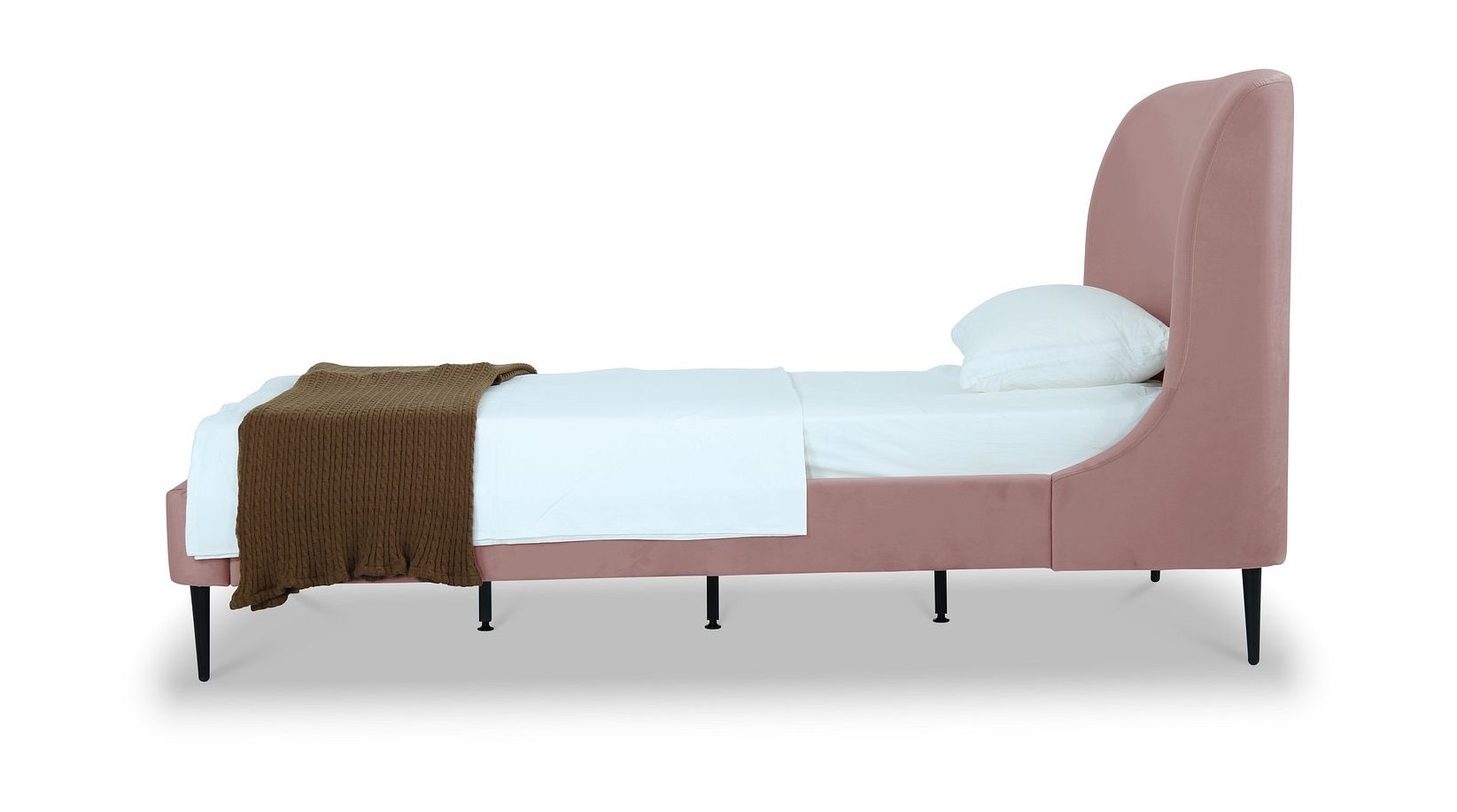 Heather Velvet Platform Twin Size Bed