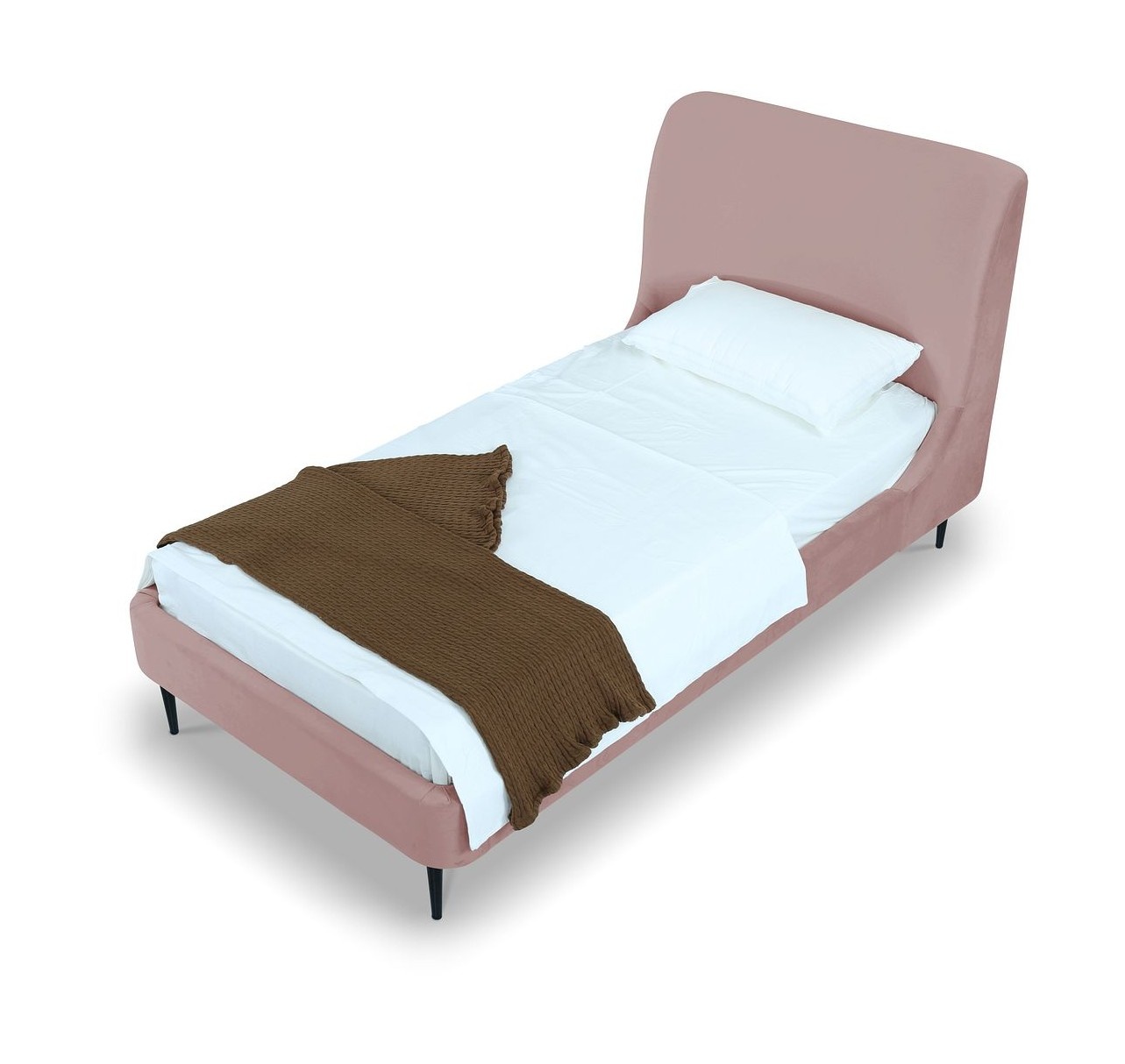 Heather Velvet Platform Twin Size Bed