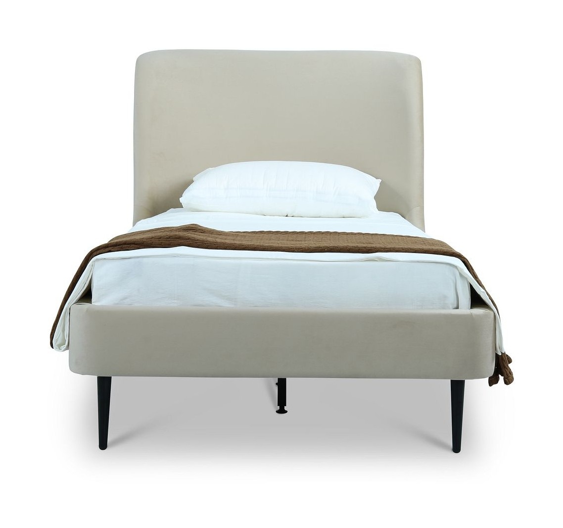 Heather Velvet Platform Twin Size Bed