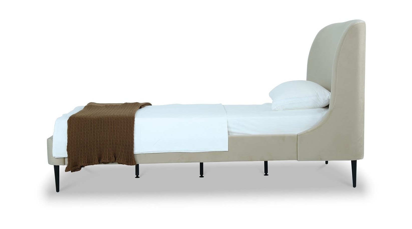 Heather Velvet Platform Twin Size Bed