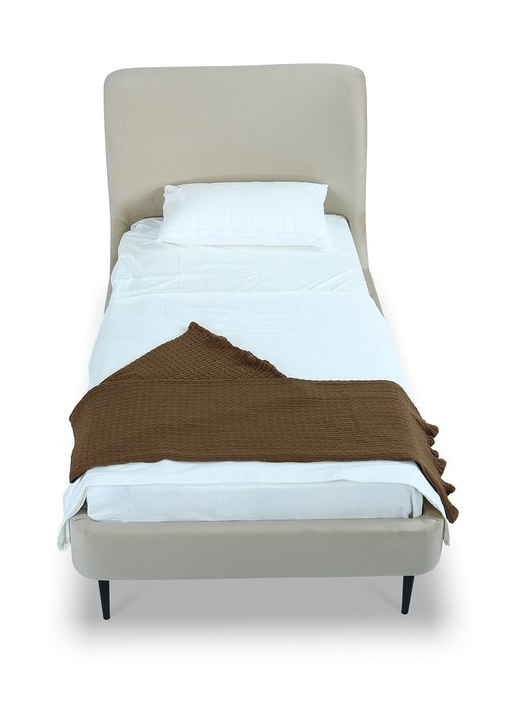 Heather Velvet Platform Twin Size Bed