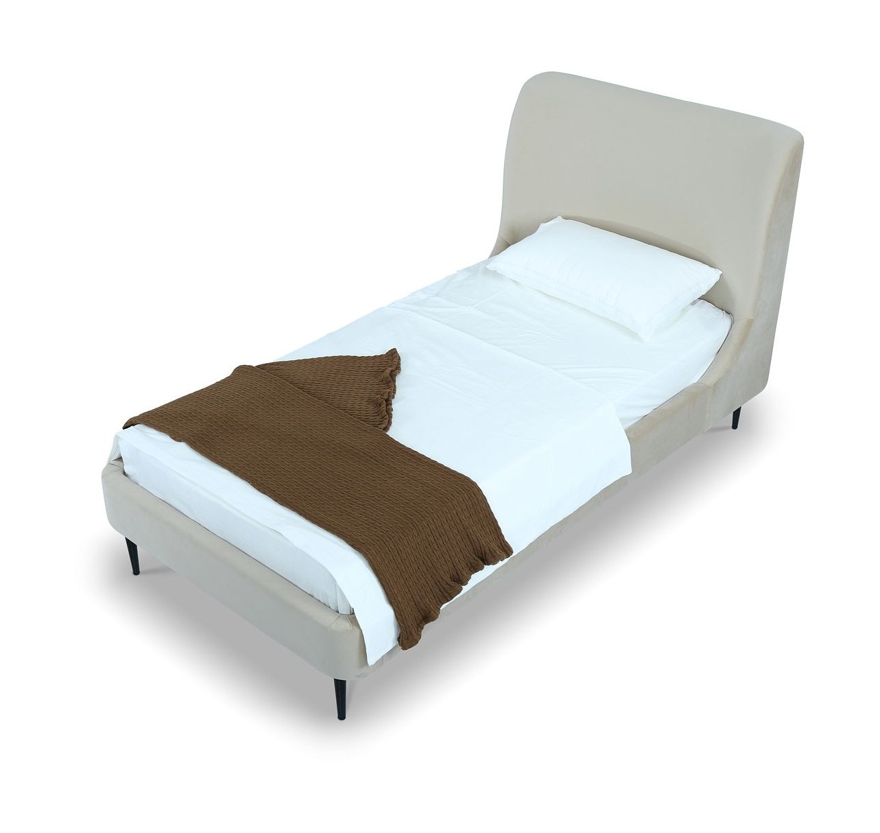 Heather Velvet Platform Twin Size Bed