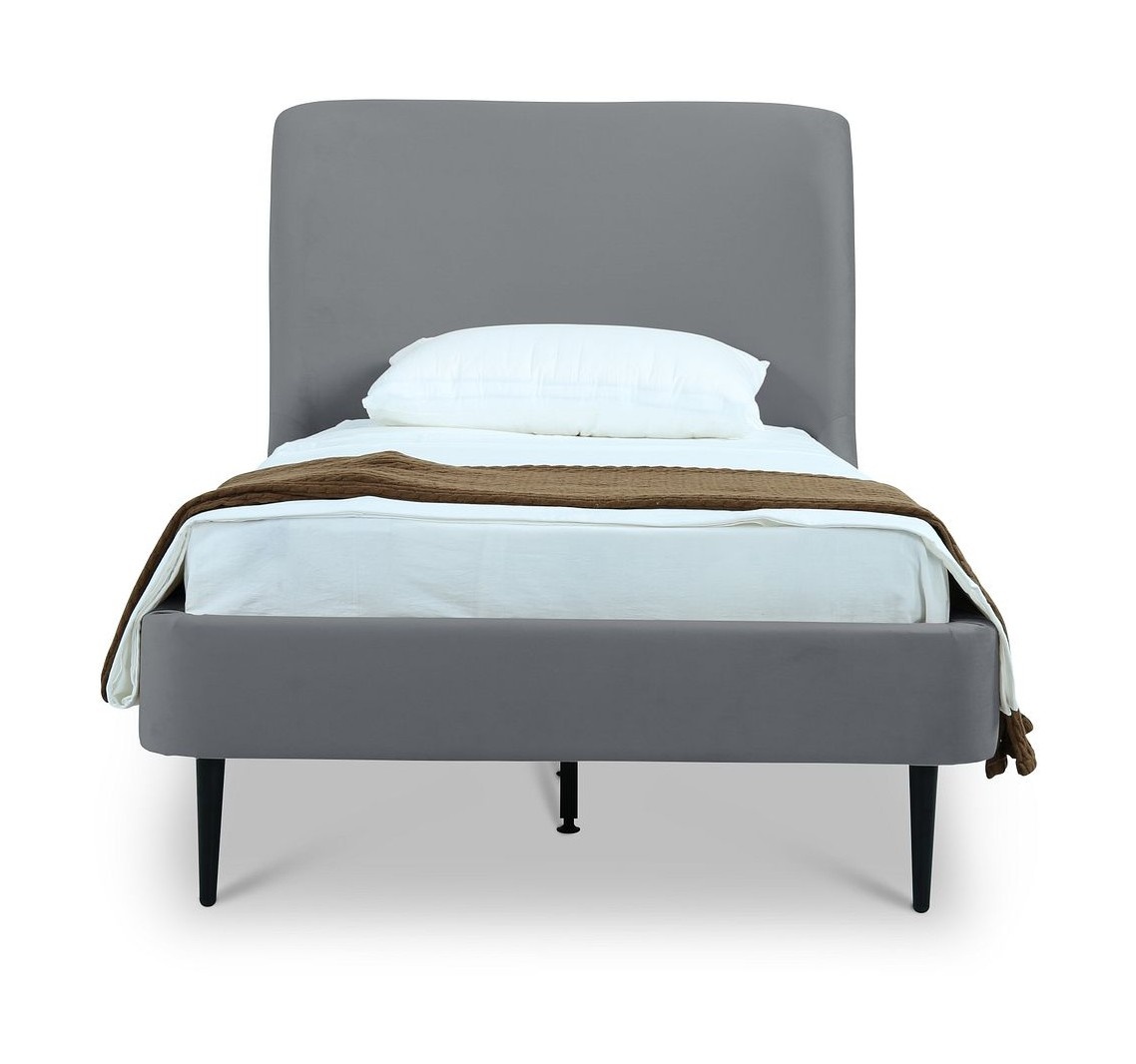 Heather Velvet Platform Twin Size Bed