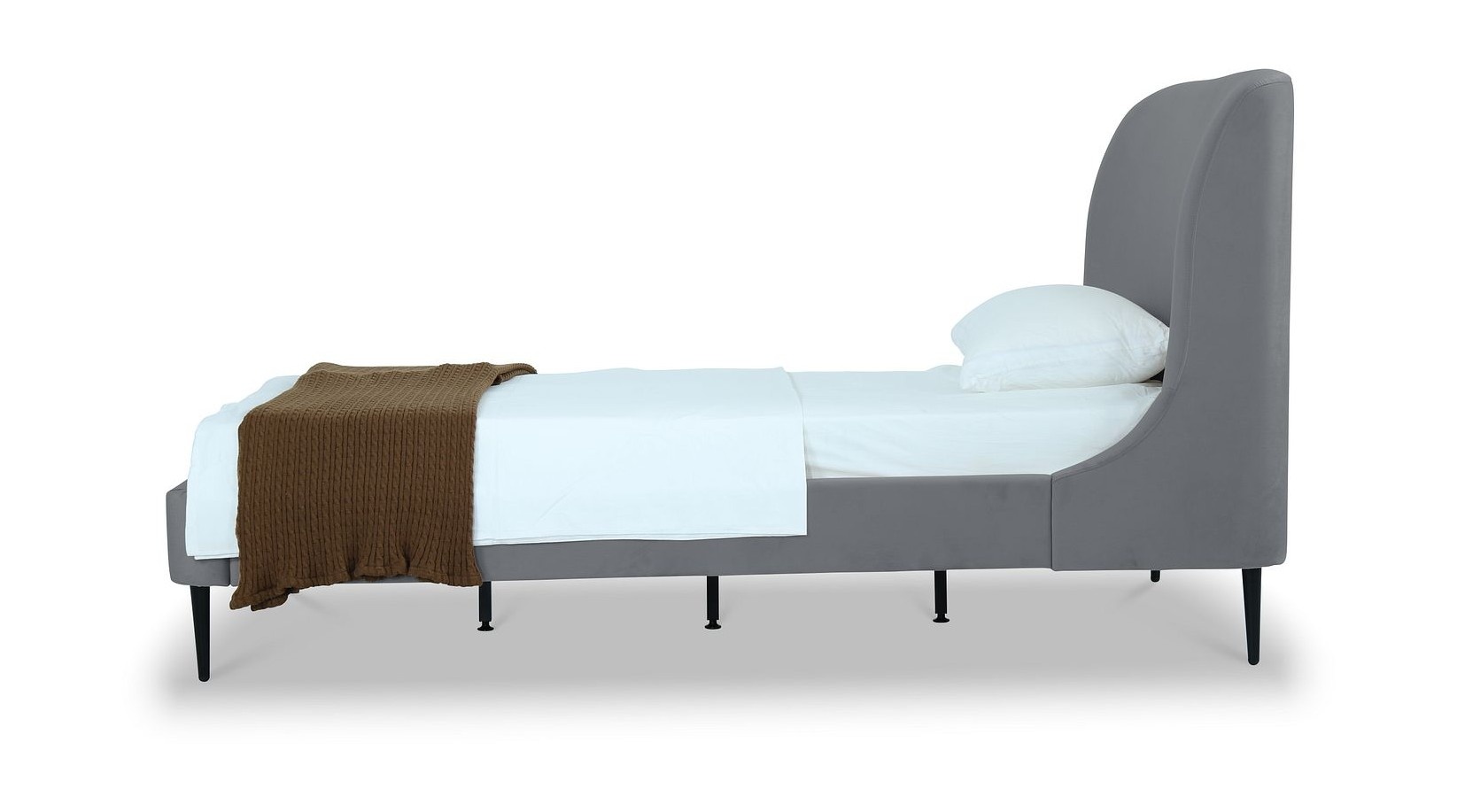 Heather Velvet Platform Twin Size Bed