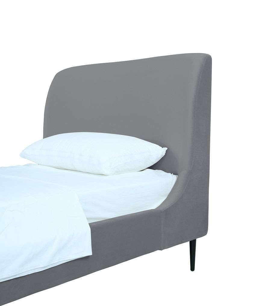 Heather Velvet Platform Twin Size Bed