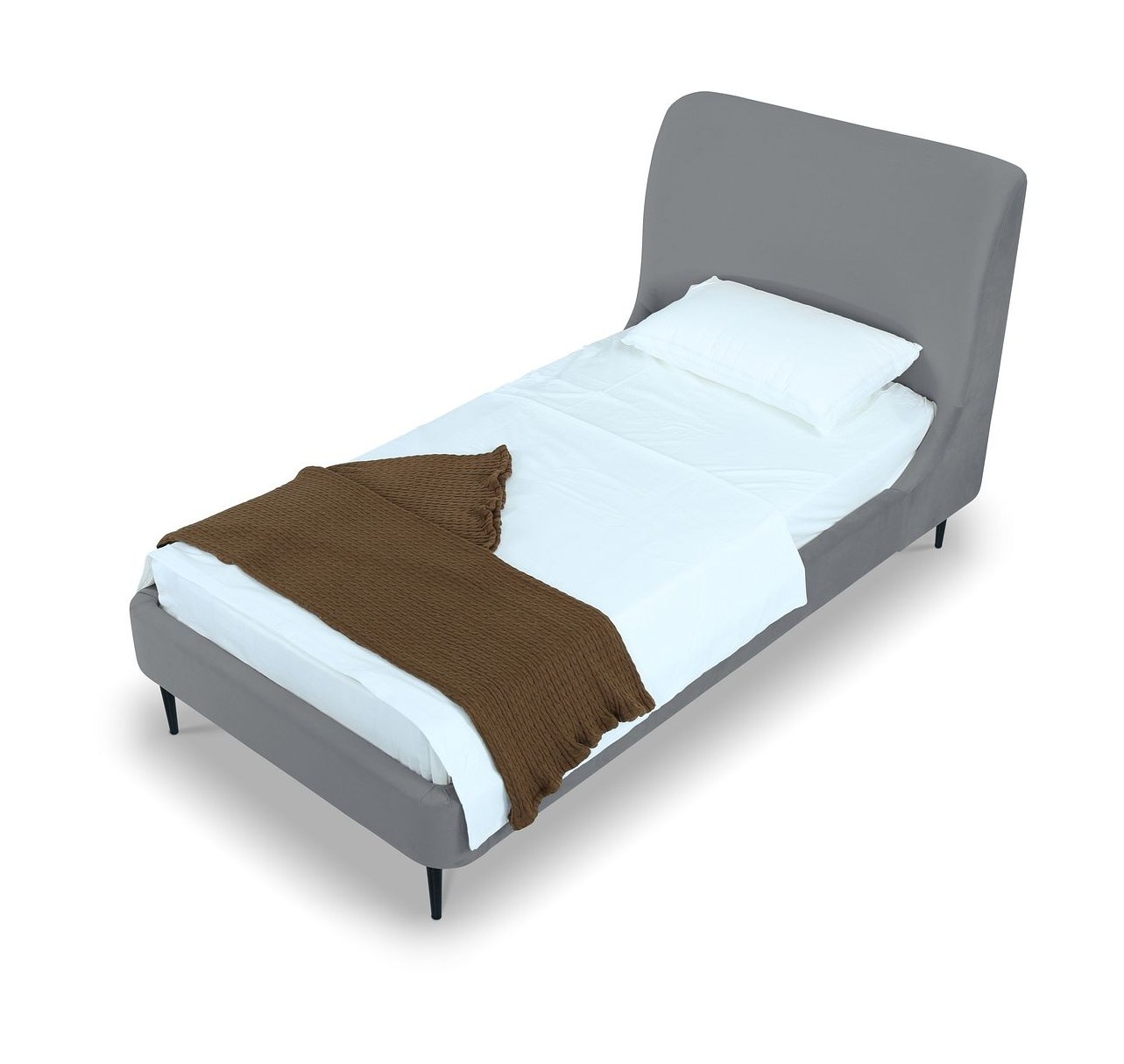 Heather Velvet Platform Twin Size Bed
