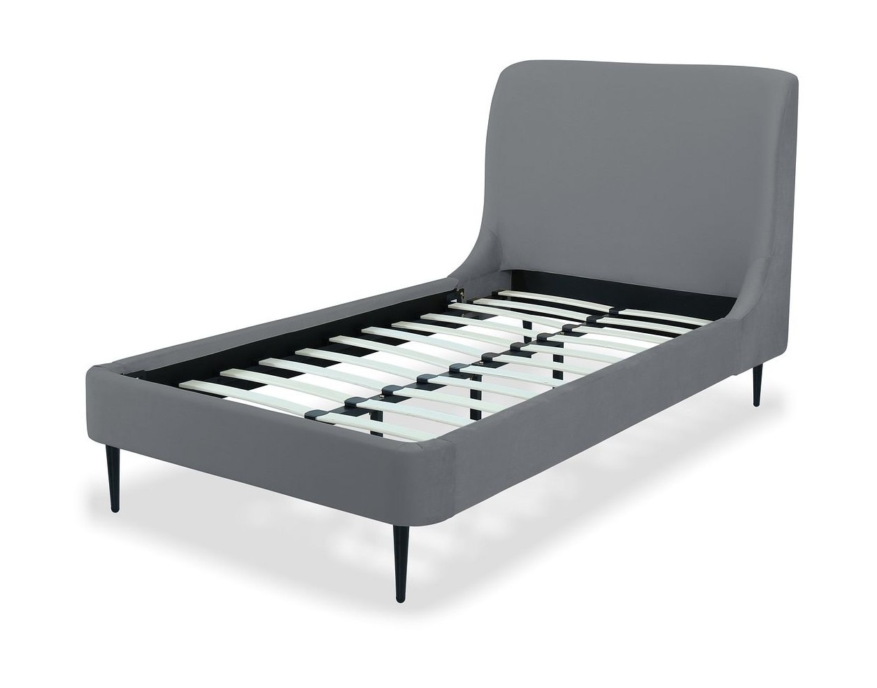 Heather Velvet Platform Twin Size Bed