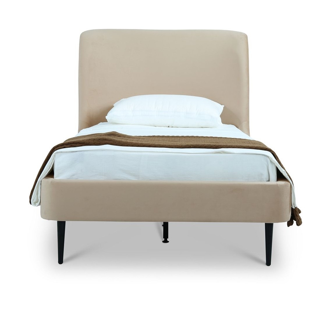 Heather Velvet Platform Twin Size Bed