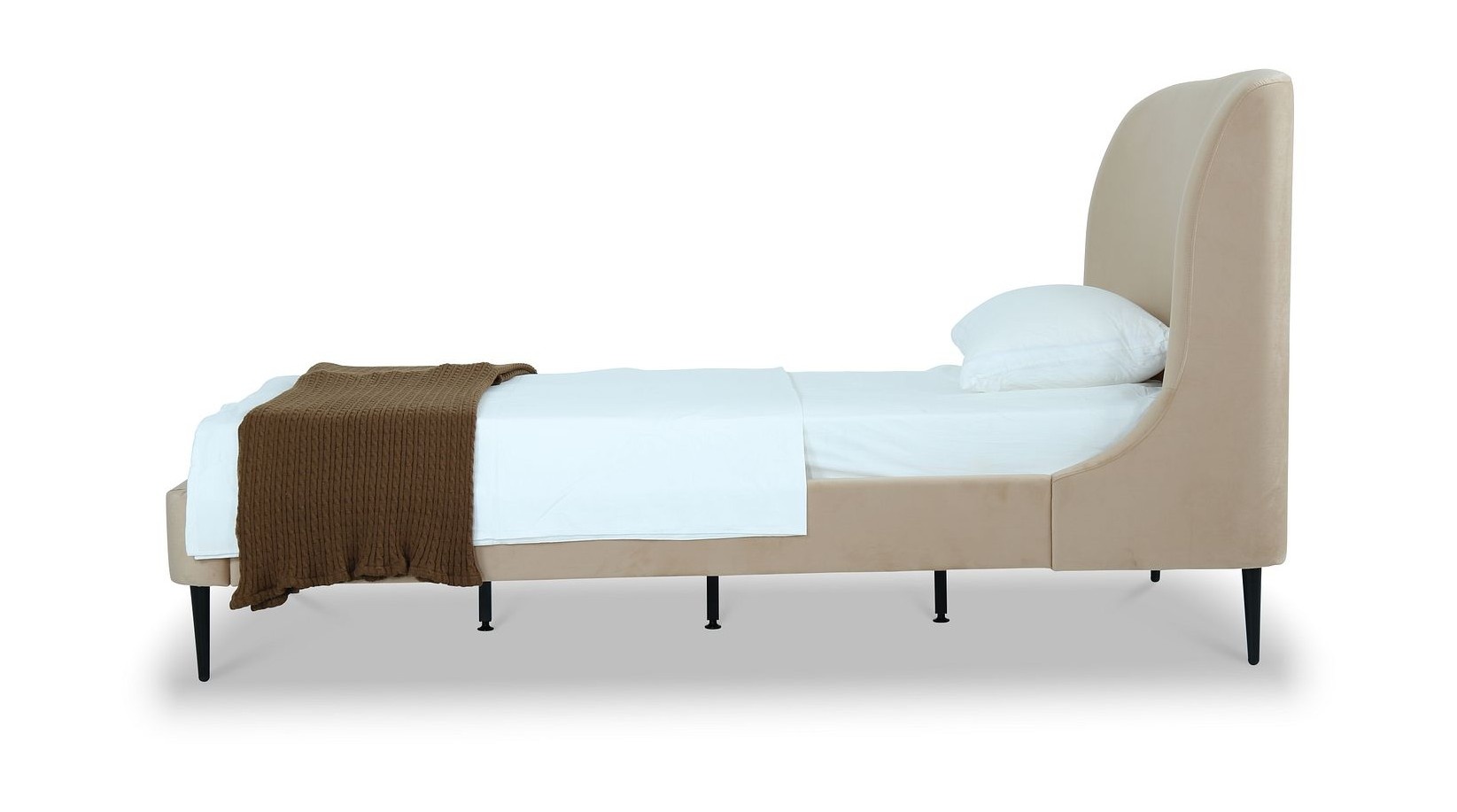 Heather Velvet Platform Twin Size Bed