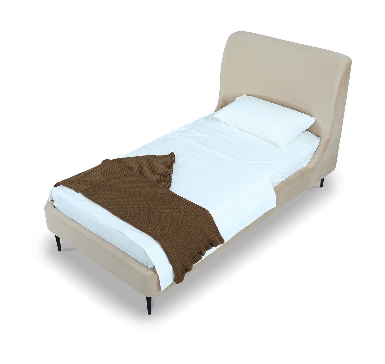 Heather Velvet Platform Twin Size Bed