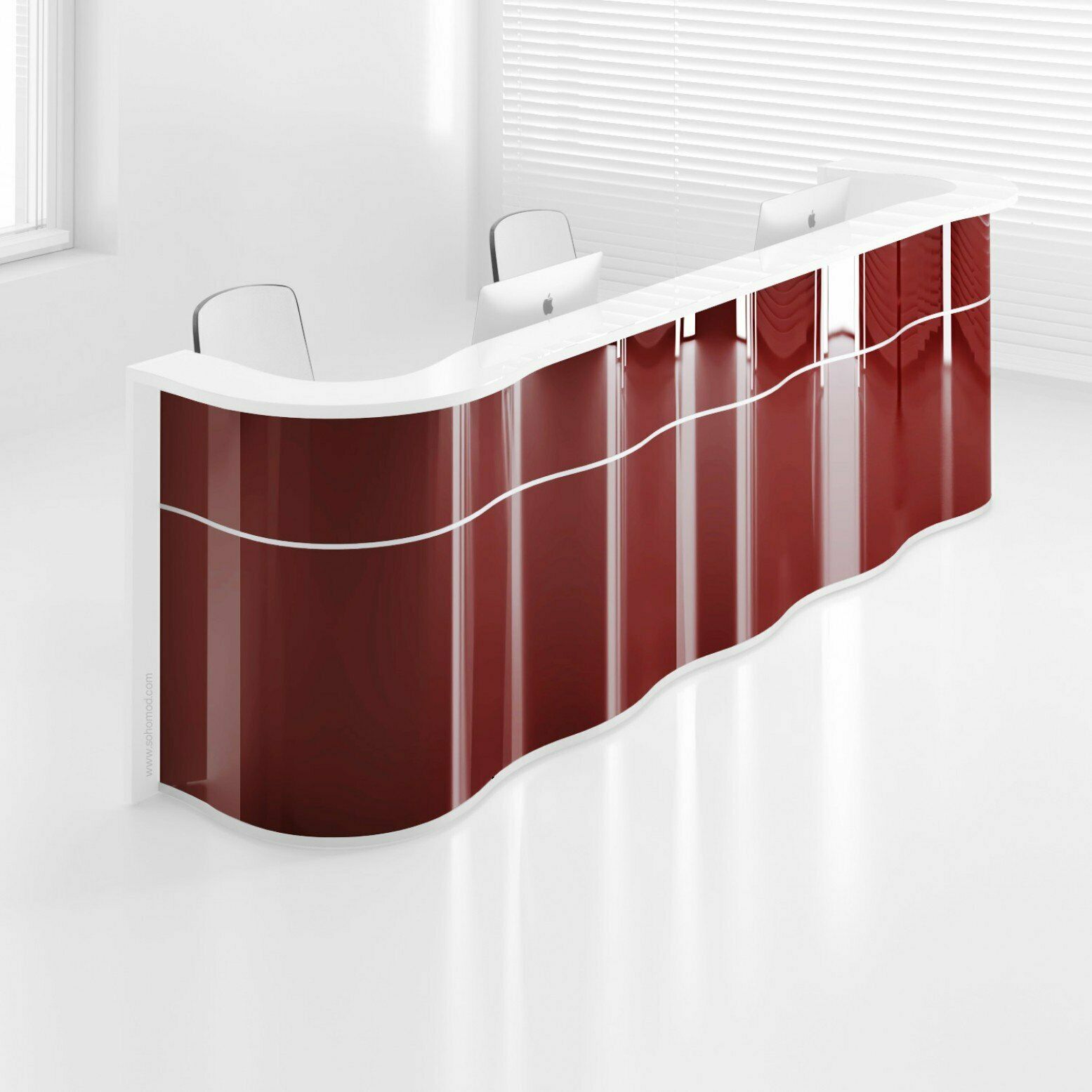 Wave 152" Straight Counter Reception Desk by MDD