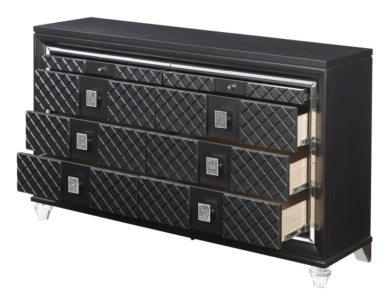 Sawyer PU Storage LED Platform Bedroom Set