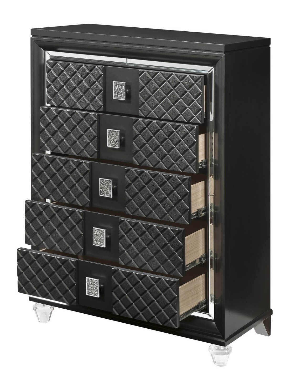 Sawyer PU Storage LED Platform Bedroom Set