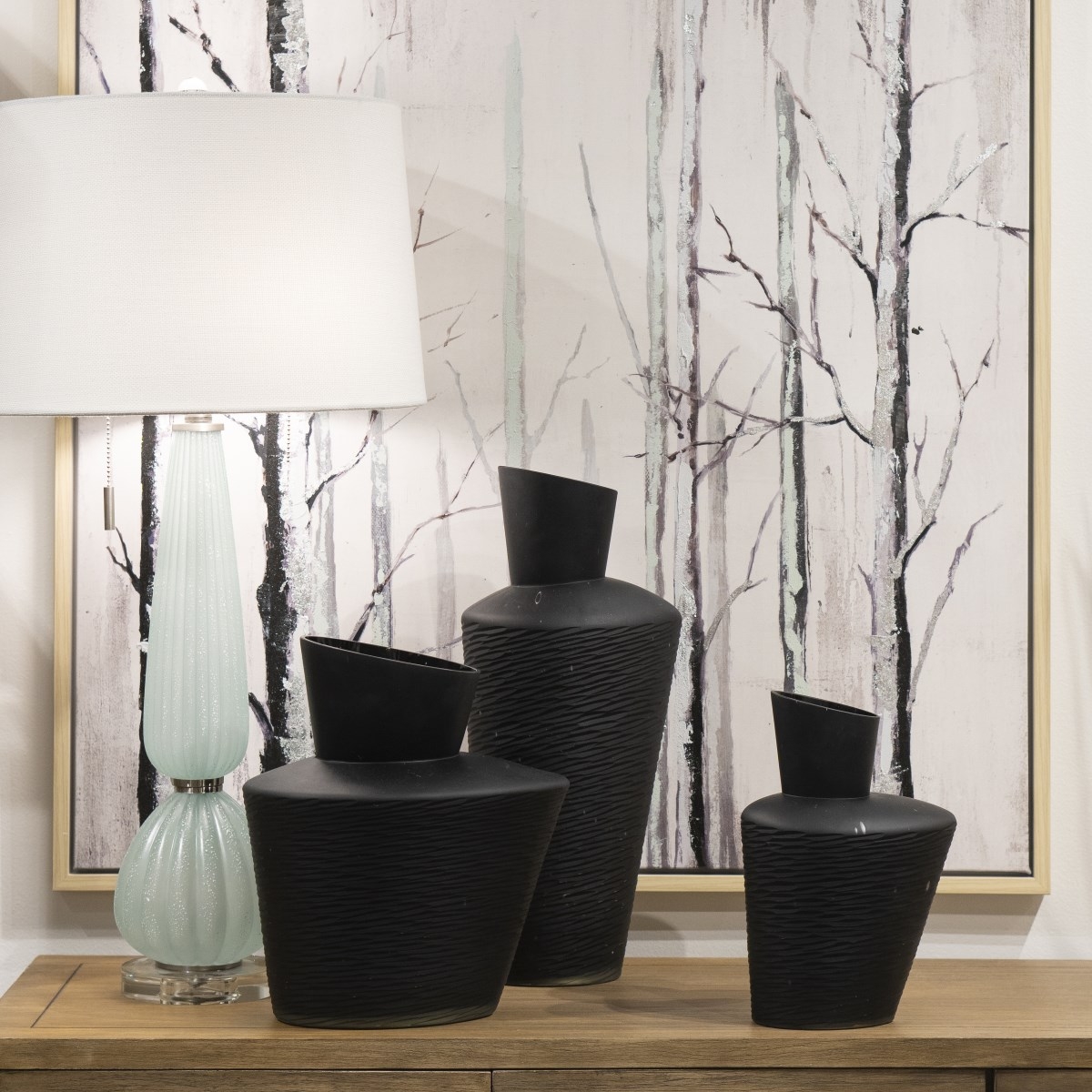 Mariani 34'' Height Glass 1-Light Table Lamp