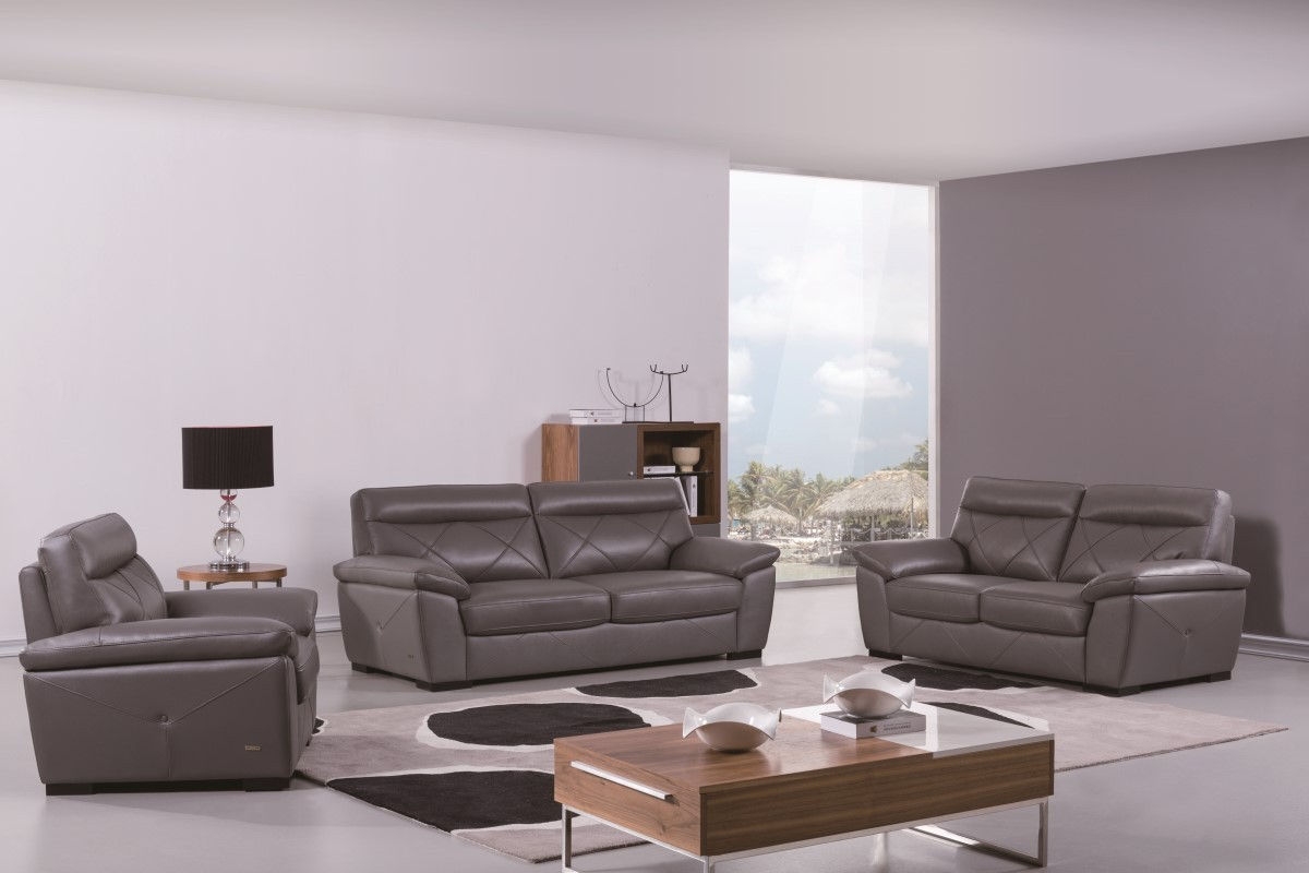 S173 Top Grain Leather Match Living Room Set