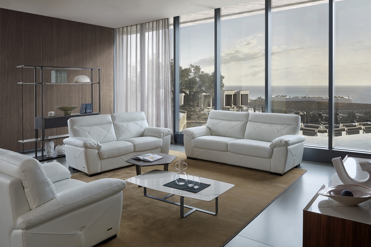 S173 Top Grain Leather Match Living Room Set