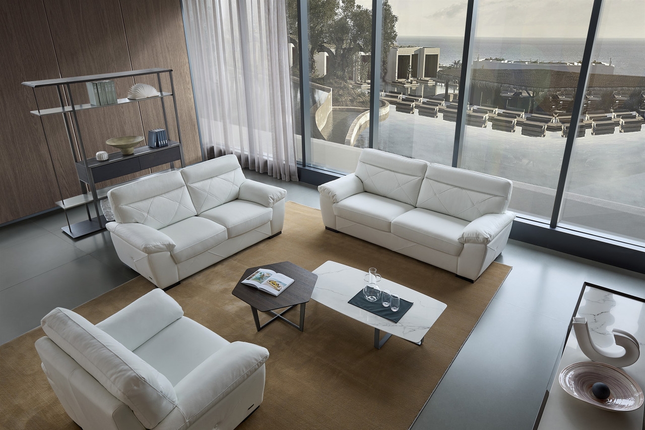 S173 Top Grain Leather Match Living Room Set