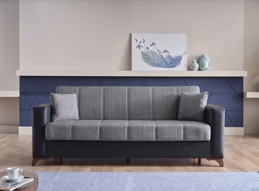 Sofia Fabric/PU Storage Sleeper Living Room Set