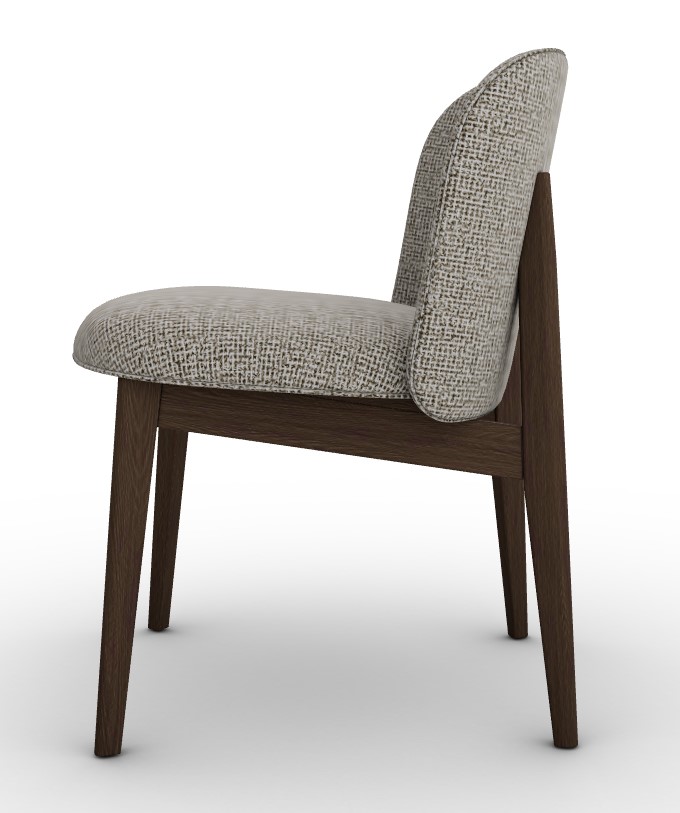 Abrey Boucle Fabric/Wood Dining Chair