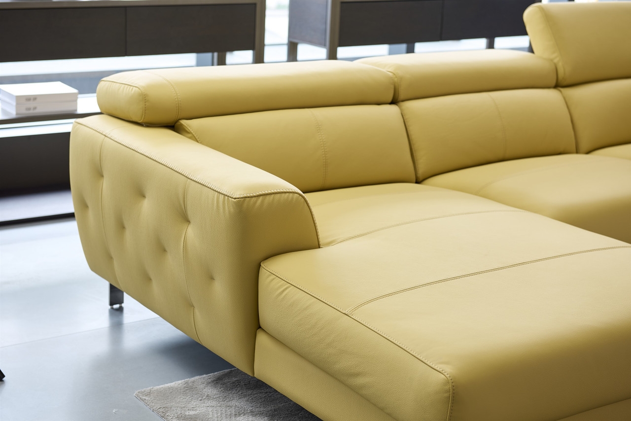 S266 Leather Match Sectional Sofa, Left Arm Chaise Facing