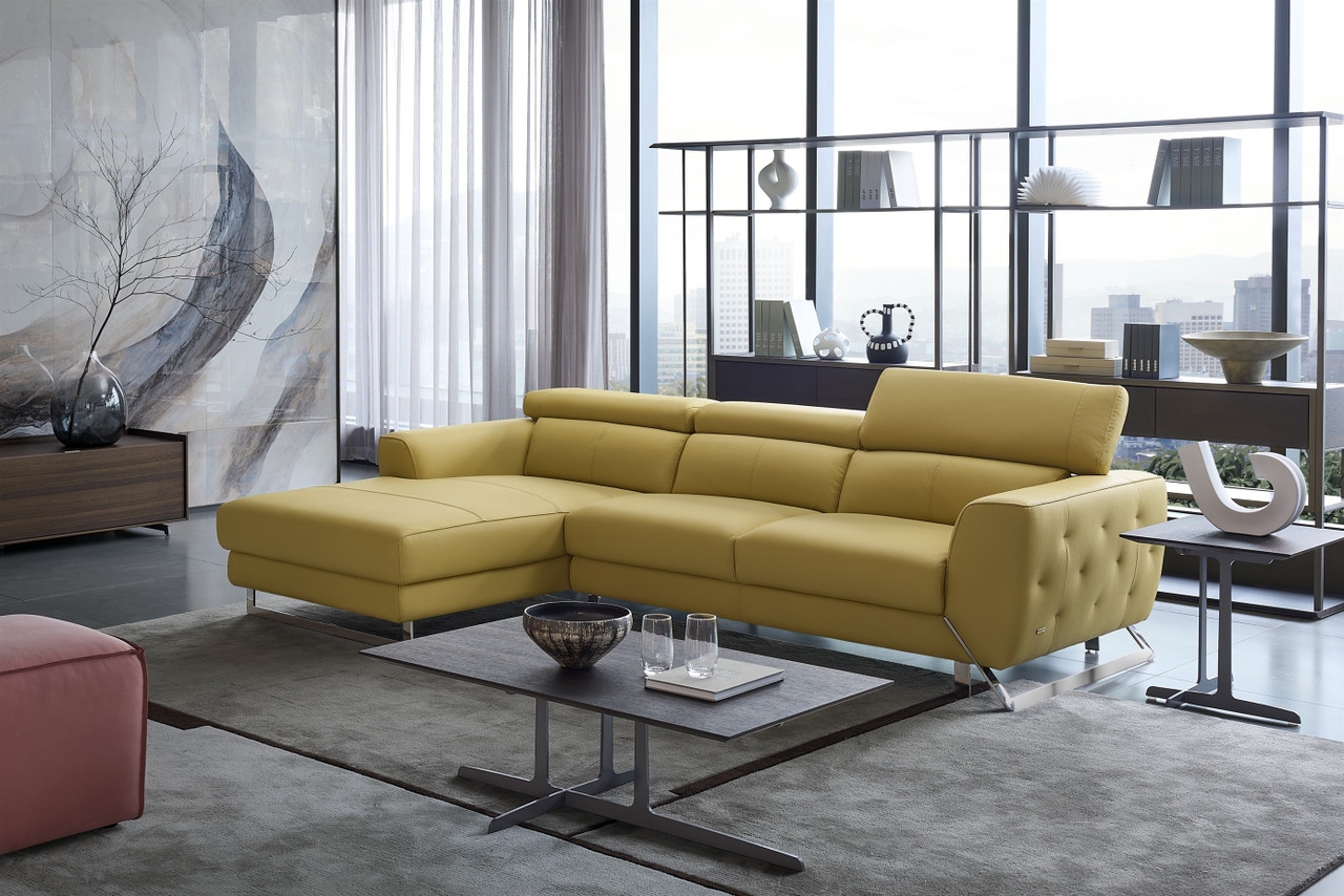 S266 Leather Match Sectional Sofa, Left Arm Chaise Facing