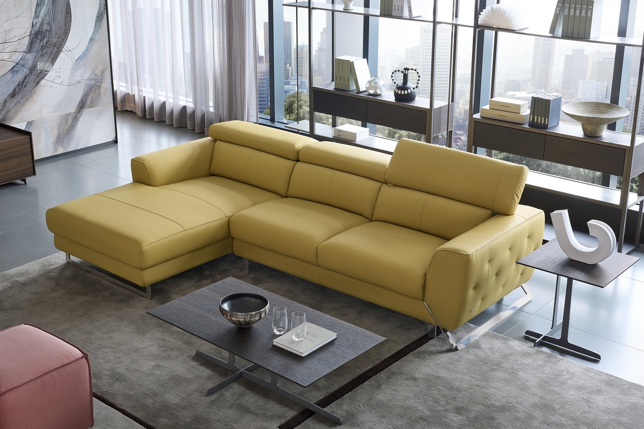 S266 Leather Match Sectional Sofa, Left Arm Chaise Facing