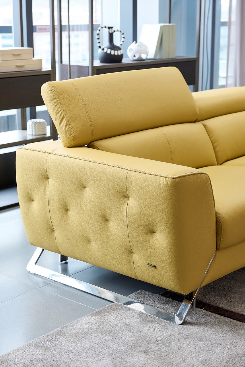 S266 Leather Match Sectional Sofa, Right Arm Chaise Facing
