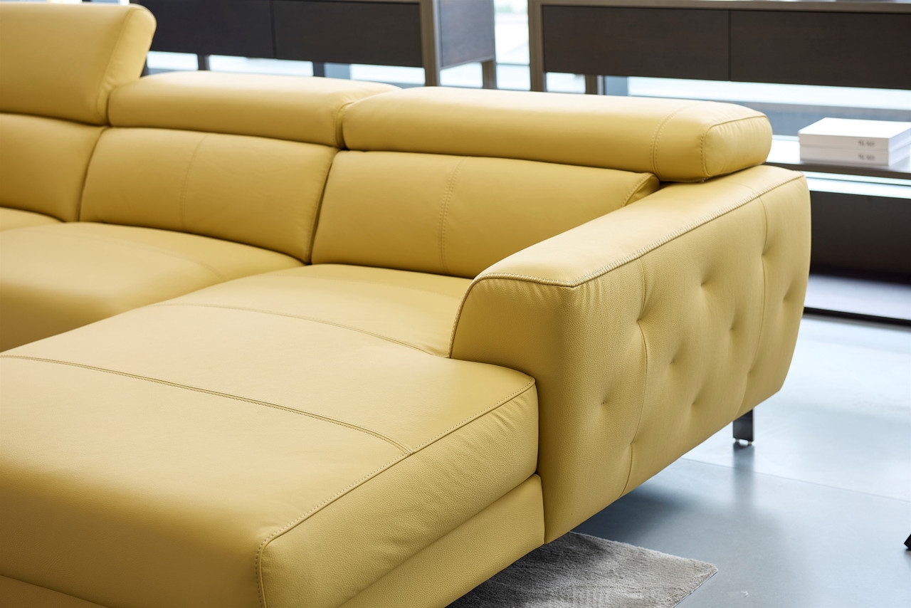 S266 Leather Match Sectional Sofa, Right Arm Chaise Facing
