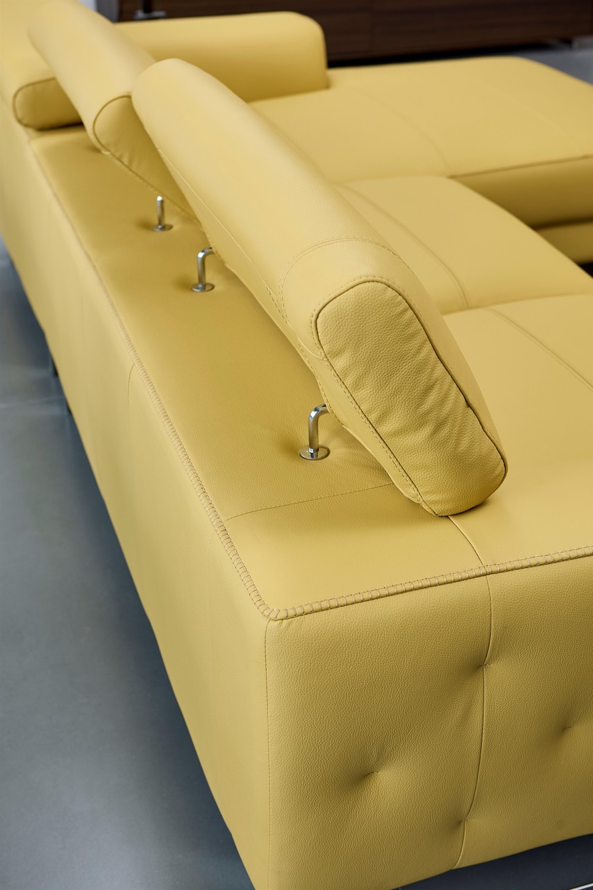 S266 Leather Match Sectional Sofa, Right Arm Chaise Facing