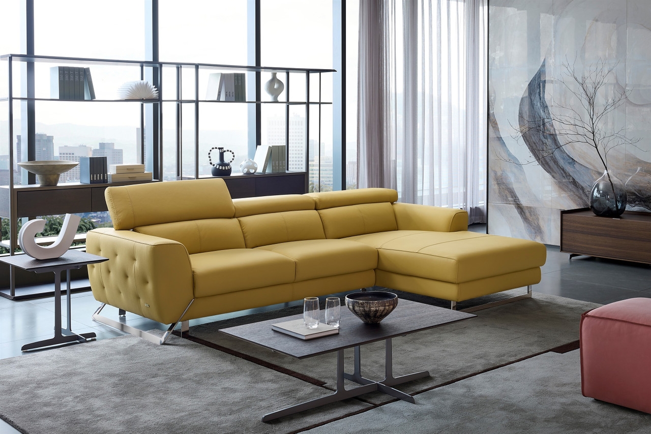 S266 Leather Match Sectional Sofa, Right Arm Chaise Facing