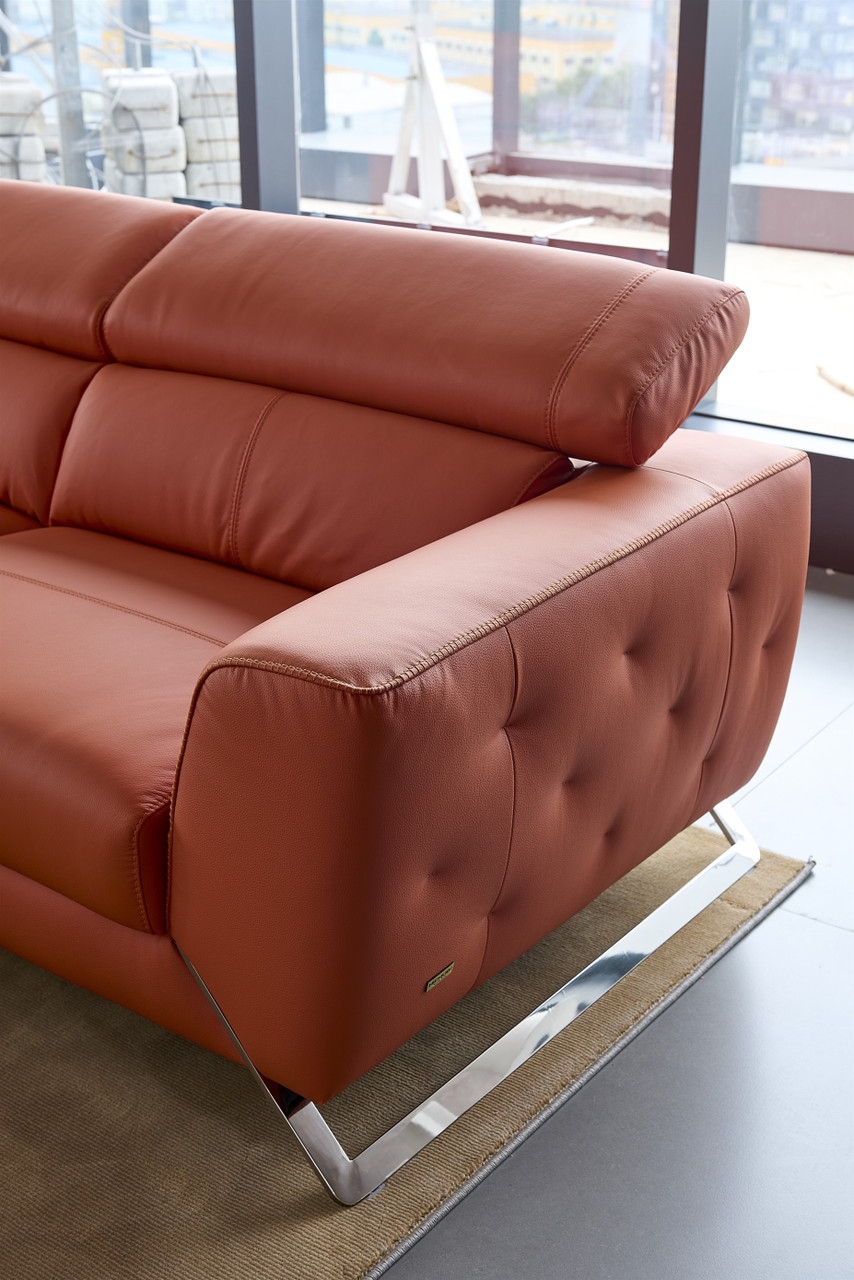 S266 Leather Match Sectional Sofa, Left Arm Chaise Facing