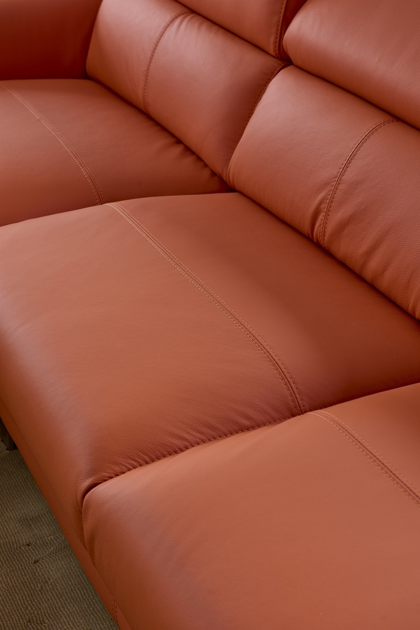 S266 Leather Match Sectional Sofa, Left Arm Chaise Facing