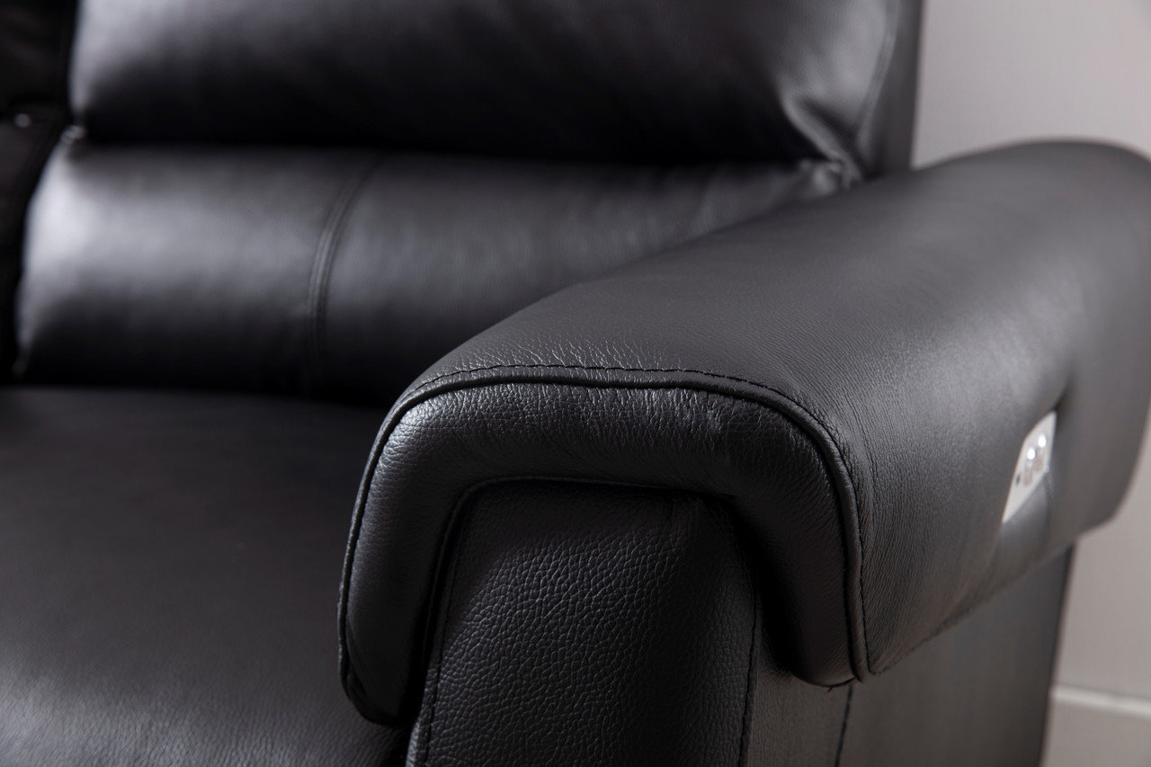 S275 Leather Match Sectional Sofa with Electric Recliners, Left Arm Chaise Facing